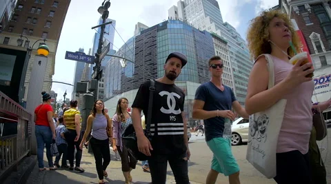 NYC Slow Motion Crowd 34th street Stock Footage 51745412
