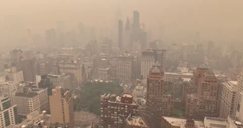 NYC Smoke From Canada 129 스톡 동영상 243233290