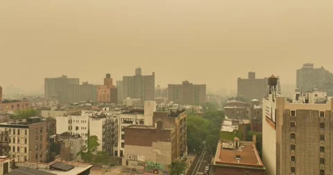 NYC Smoke From Canada 145 Stock Footage 243233561
