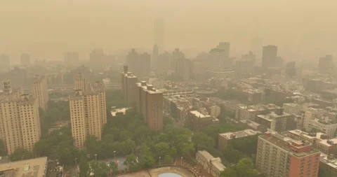 NYC Smoke From Canada 153 Stock Footage 243233697
