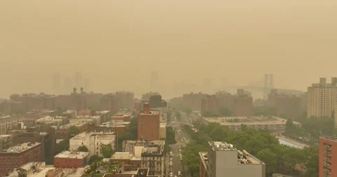 NYC Smoke From Canada Bridge Stock Footage 243233922