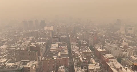 NYC Smoke From Canada LES 스톡 동영상 243233774
