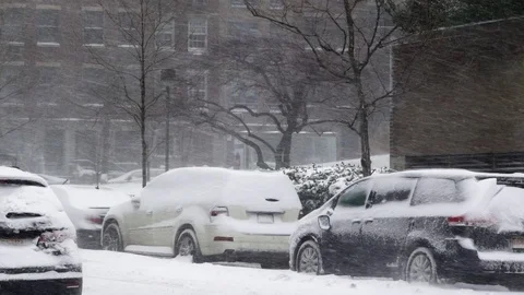NYC Snow Storm Stock Footage 72552651