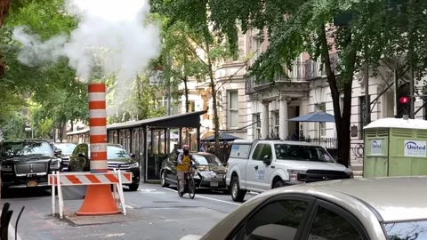 NYC Steam Chimney Slowmo Stock Footage 159368790