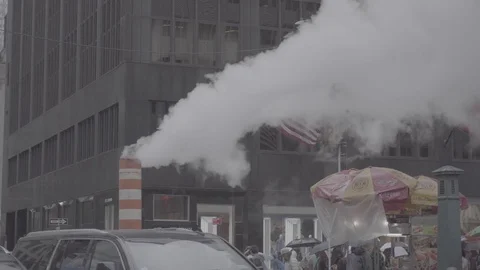NYC Steam Cloud Stock Footage 94780491