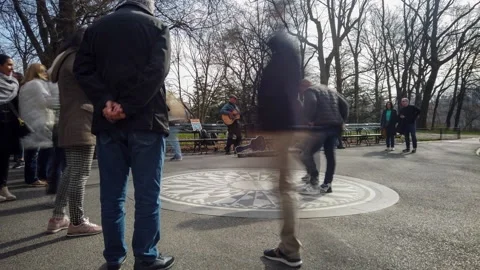 NYC Strawberry Fields Central Park 4K Timelapse Footage Vídeo Stock 274996056