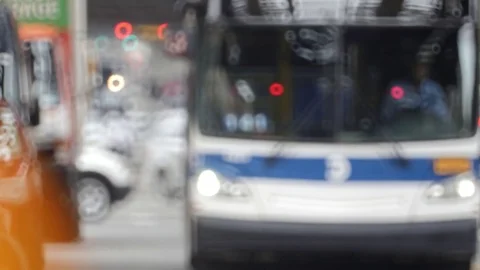 NYC Street De-focused Stock Footage 80472217