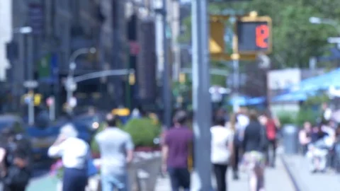 NYC Streets out of Focus Stock Footage 84074594