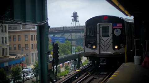 NYC subway arrive Slow Motion. Stock Footage 51744882