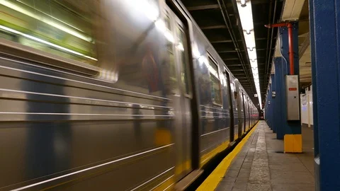 NYC Subway leaving the platform - underground 4K Видео 118446100