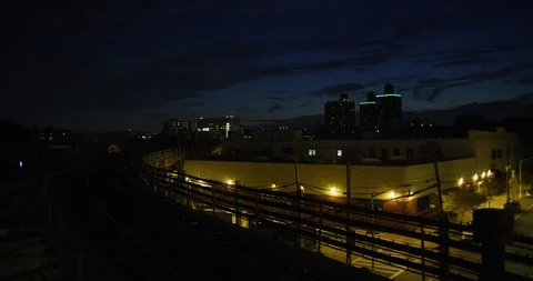 NYC Subway Platform View At Night 1 Video stock 94379073