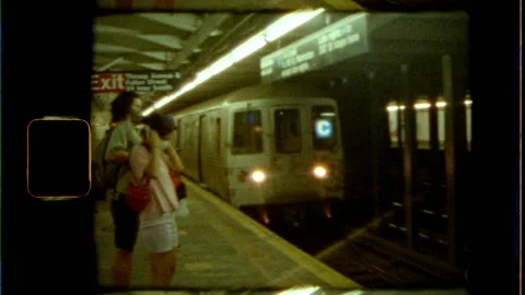 NYC Subway shot on 8mm film July 2021 2.7K Open Gate Stock Footage