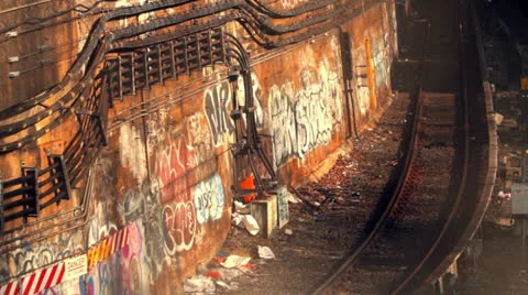 NYC Subway Train Passing Vídeos de archivo 22773257
