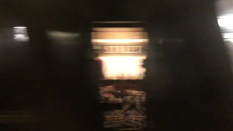 NYC Subway Train view from inside traveling Underground Tunnels Stock Footage 242302035