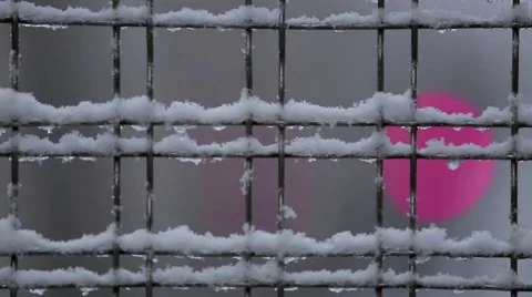 NYC Subway trains pull in and out of the station on a snowy day Stock Footage 63321050