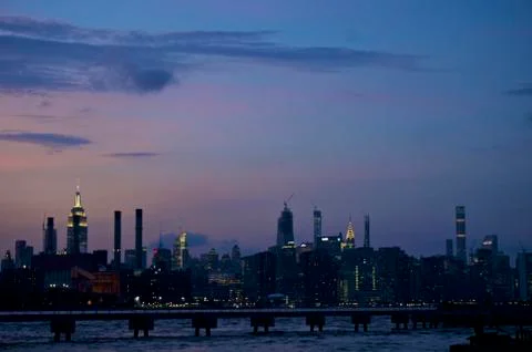 NYC sunset Stockfoto's