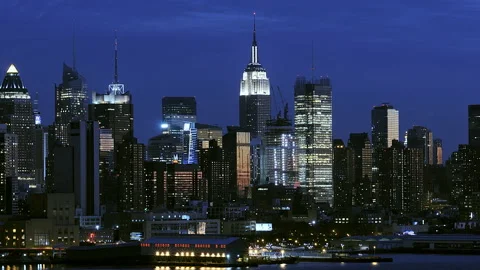 NYC time-lapse evening into night Stock Footage 238885457