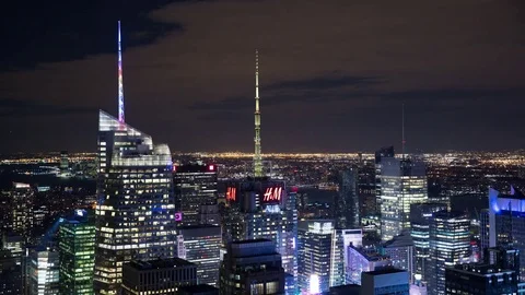 NYC Time Square Rooftops Stock Footage 83526236