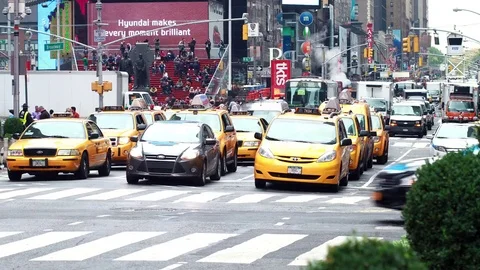NYC Time Square Time Lapse traffic 4k Stock Footage 73598036