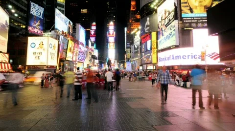 NYC Times Square Time Lapse - Clip 3 Stock Footage 861042