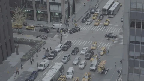 NYC Traffic - 6th Ave - Intersection Stock Footage 98764030