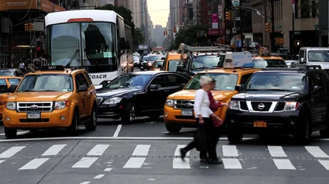 NYC Traffic - 8th Ave Stock Footage 34812714