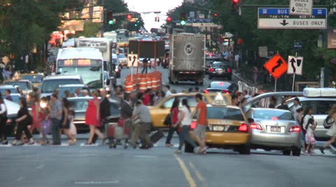 NYC Traffic and Construction Video stock 25734394