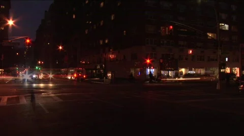NYC Traffic Intersection Timelapse 스톡 동영상 575021