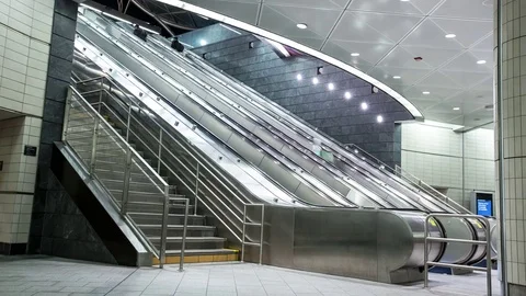 NYC Train Staircase Stock Footage 83526443