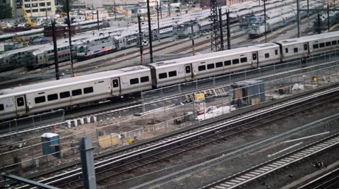 NYC Train Yard Slow Motion Stock Footage 51745401