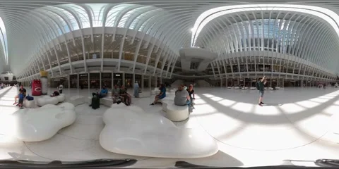 NYC VR 360 - The Oculus, World Trade Center Station interior, Manhattan, 4K + Stock Footage 204833478