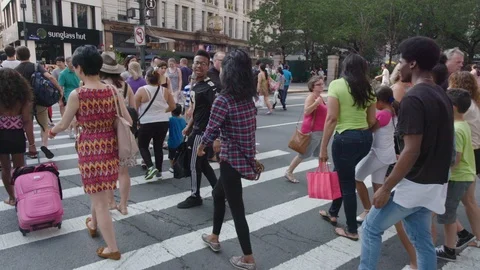 NYC Walking tourists Stock Footage 106063278