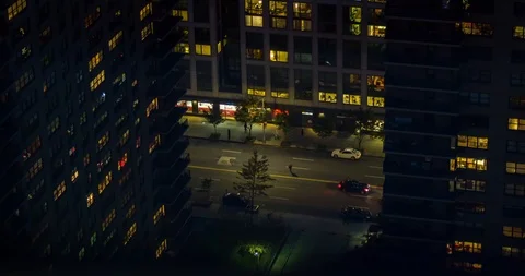 NYC Window View, Night Timelapse Stock Footage 97796508