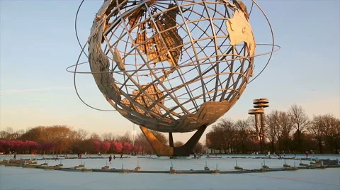 NYC Worlds Fair Unisphere Stock Footage 51237400