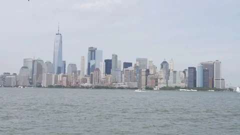 NYC_lower_manhattan_skyline_daytime Stock Footage 128590178