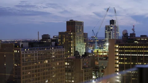 NYC_magic_hour_skyline_close1 Video stock 40647329