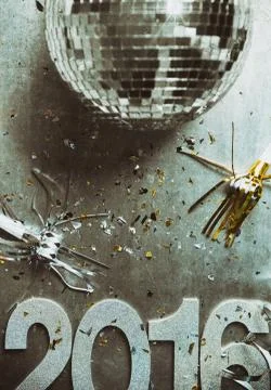 NYE: 2016 Year Fun Disco Grunge Background Stock Photos