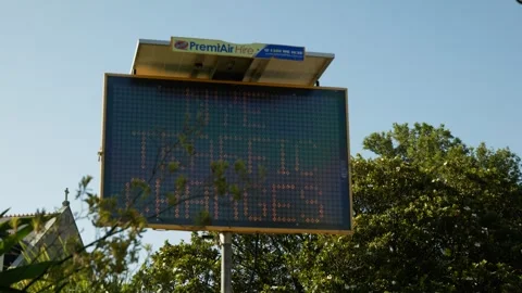NYE Traffic changes sign in Sydney 6K Video stock 297726383