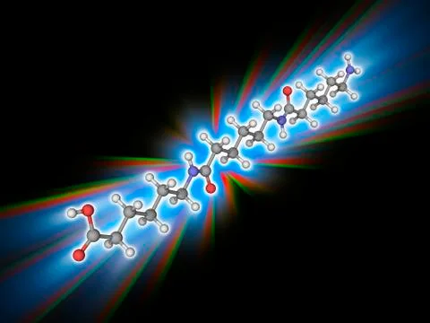 Nylon 6 polymer molecule Stock Illustration