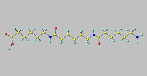 Nylon molecular structure isolated on grey background Stock Illustration