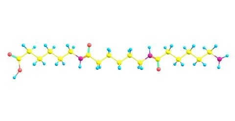 Nylon molecular structure isolated on white background Stock Illustration