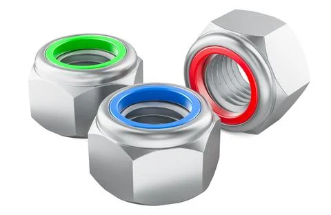 Nylon nuts, 3D rendering Stock Illustration