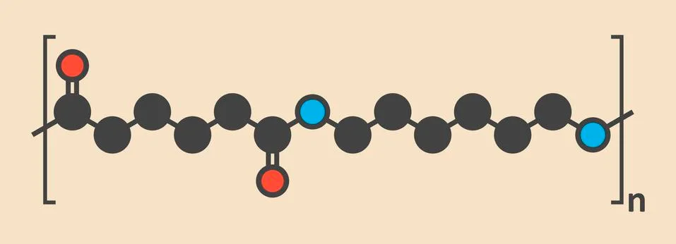 Nylon plastic polymer molecule Stock Illustration