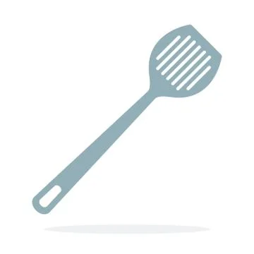 Nylon spatula with slots vector flat material design isolated object on white Stock Illustration