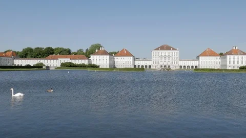 Nymphenburg castle front view in a spring day Stock Footage 111498304