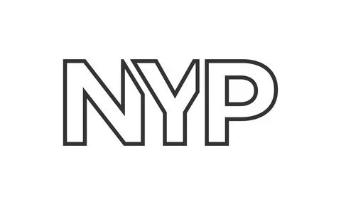 NYP logo design template with strong and modern bold text. Initial based ve.. イラスト素材