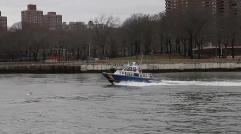 NYPD coast guard Stock Footage 32364404