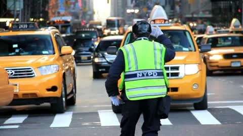 NYPD Directs Traffic Stock Footage 10679838