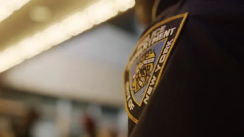 NYPD Patch Close Up Stock Footage 206912958