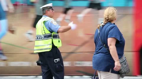Nypd traffic policeman Stock Footage 11697318